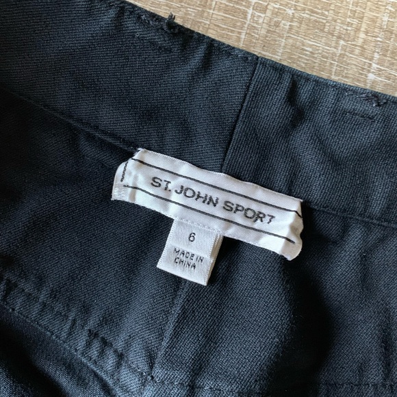 st. john sport women’s black trouser dress pants 6 chino high waist straight leg - Picture 2 of 16